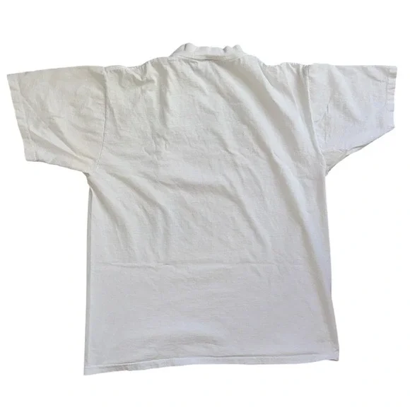 Vintage Oneita Power T Shirt Men Large White 1995 Blessing of the Cars Rat Fink - Picture 8 of 8